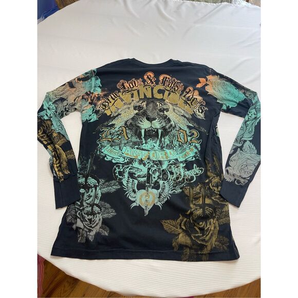 NWT True Love False Idols Black Long Sleeve Shirt Size Large New - Picture 9 of 13